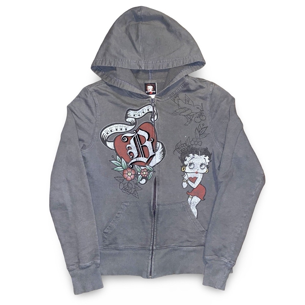 Vintage Betty Boop Jacket Juniors Size L 11-13 / Women's XS Graphic Full Zip
